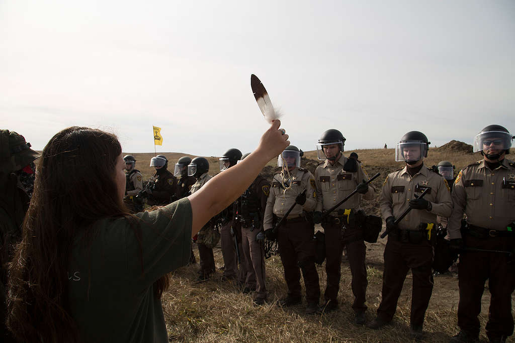 Protest at Standing Rock Dakota Access Pipeline in the US, 2016. © Richard Bluecloud Castaneda / Greenpeace© Richard Bluecloud Castaneda / Greenpeace Protest at Standing Rock Dakota Access Pipeline in the US, 2016. © Richard Bluecloud Castaneda / Greenpeace© Richard Bluecloud Castaneda / Greenpeace